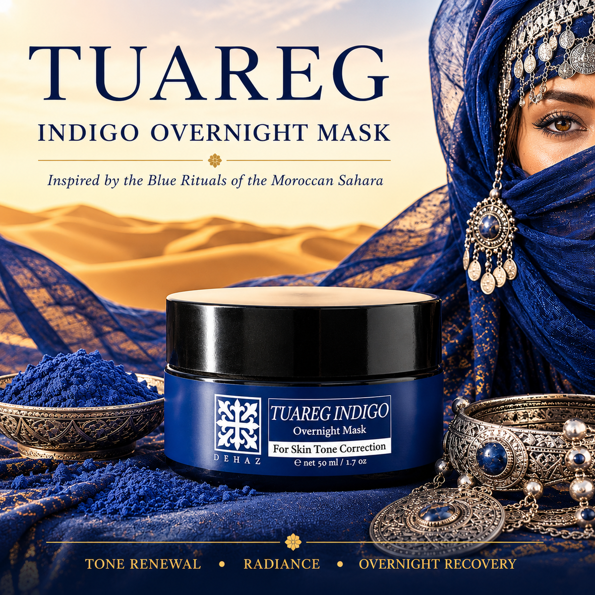 Tuareg Indigo Overnight Mask
