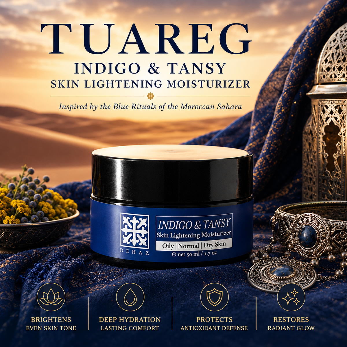 Tuareg Indigo & Tansy Skin Lightening Moisturizer